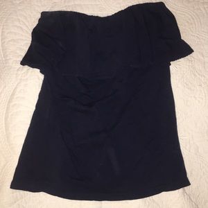 Lilly Pulitzer Navy Ruffle Tube Top